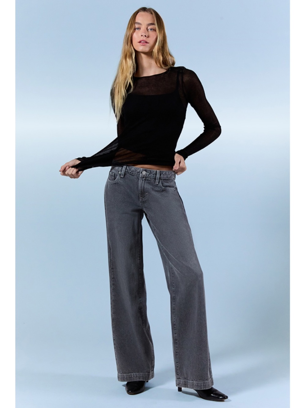 PACSUN Casey Low Rise Baggy JeansGray